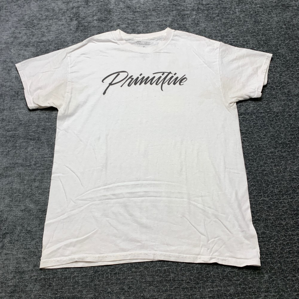 Primitive Skateboarding T Shirt Men Medium White Logo Graphic Short Sleeve